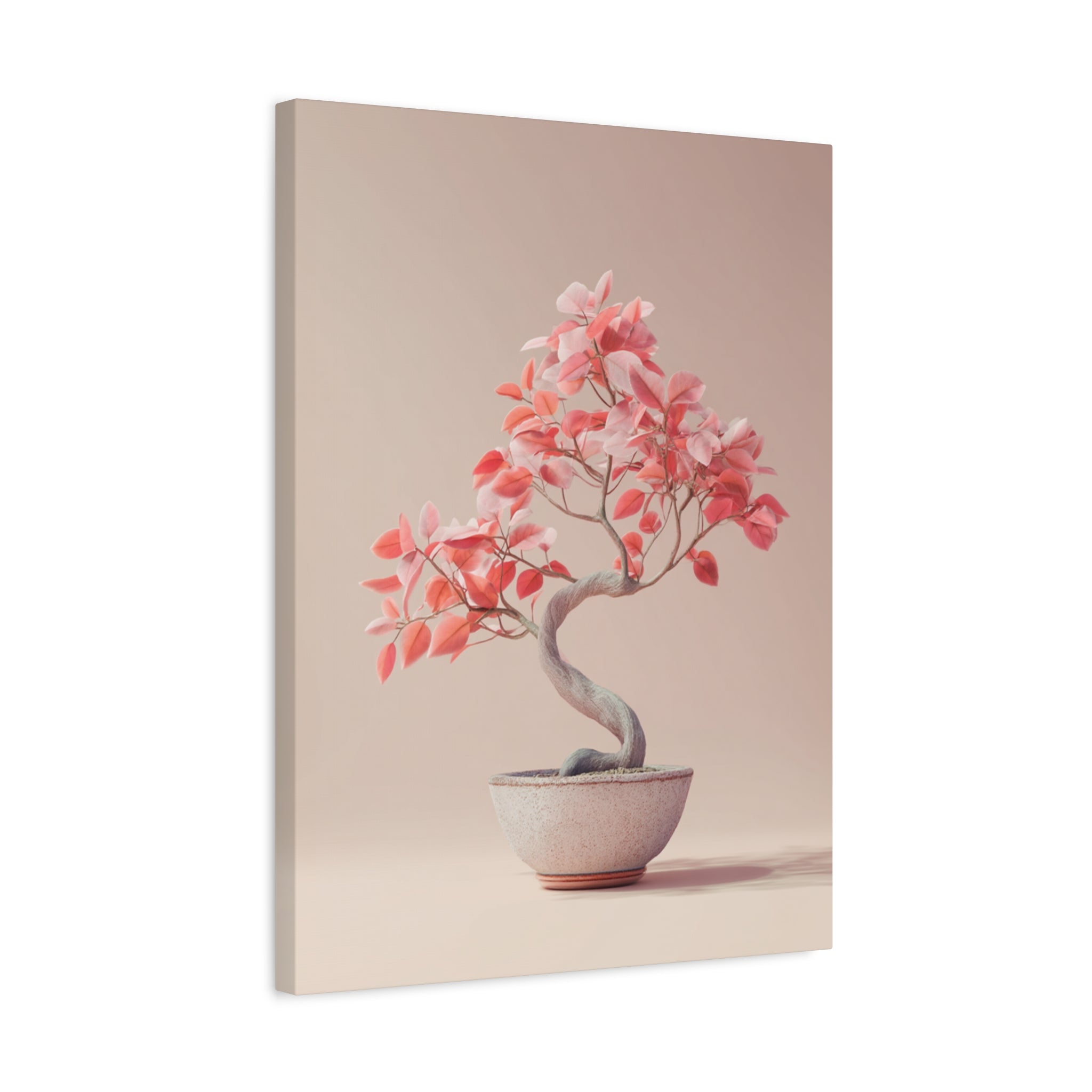 Pink Bonsai Canvas Wall Art - Matte Stretched 1.25"