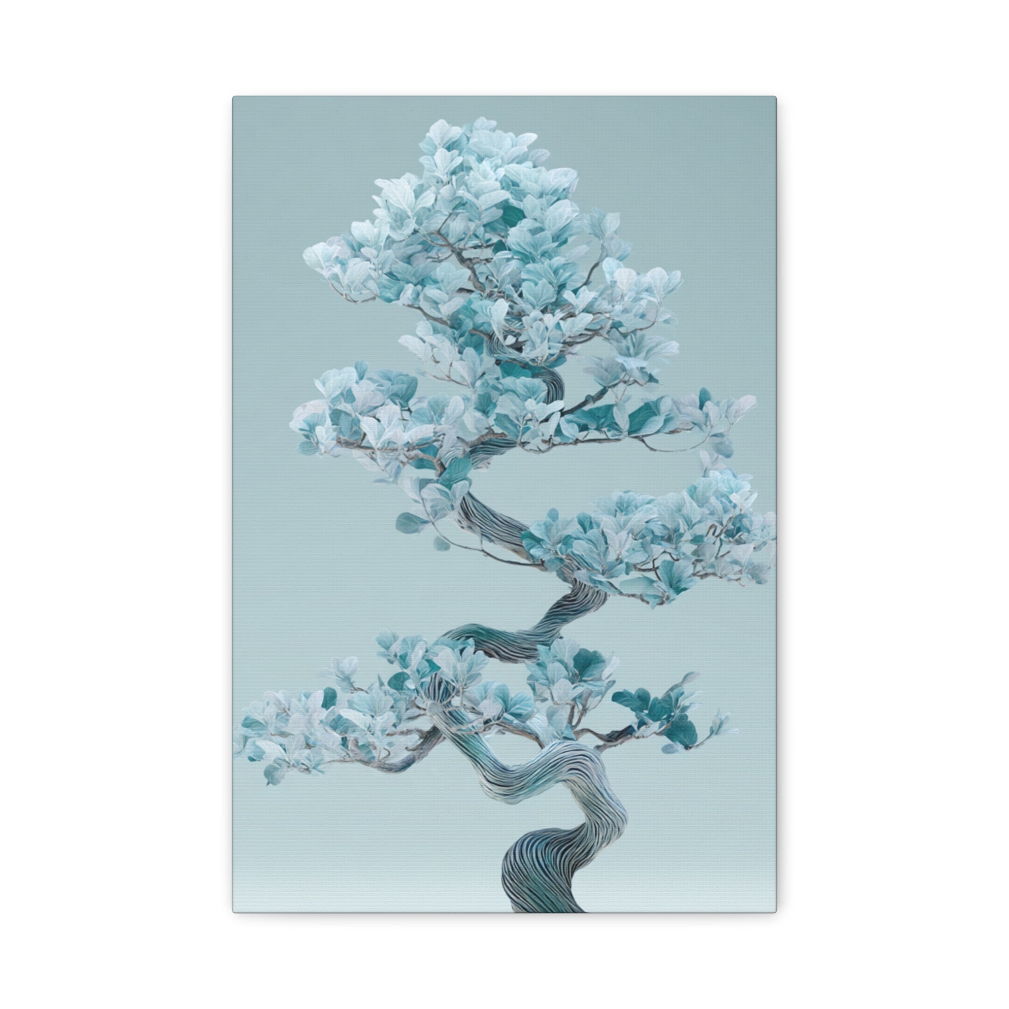 Bonsai Blue Leaf Matte Canvas Wall Art (Stretched 1.25")