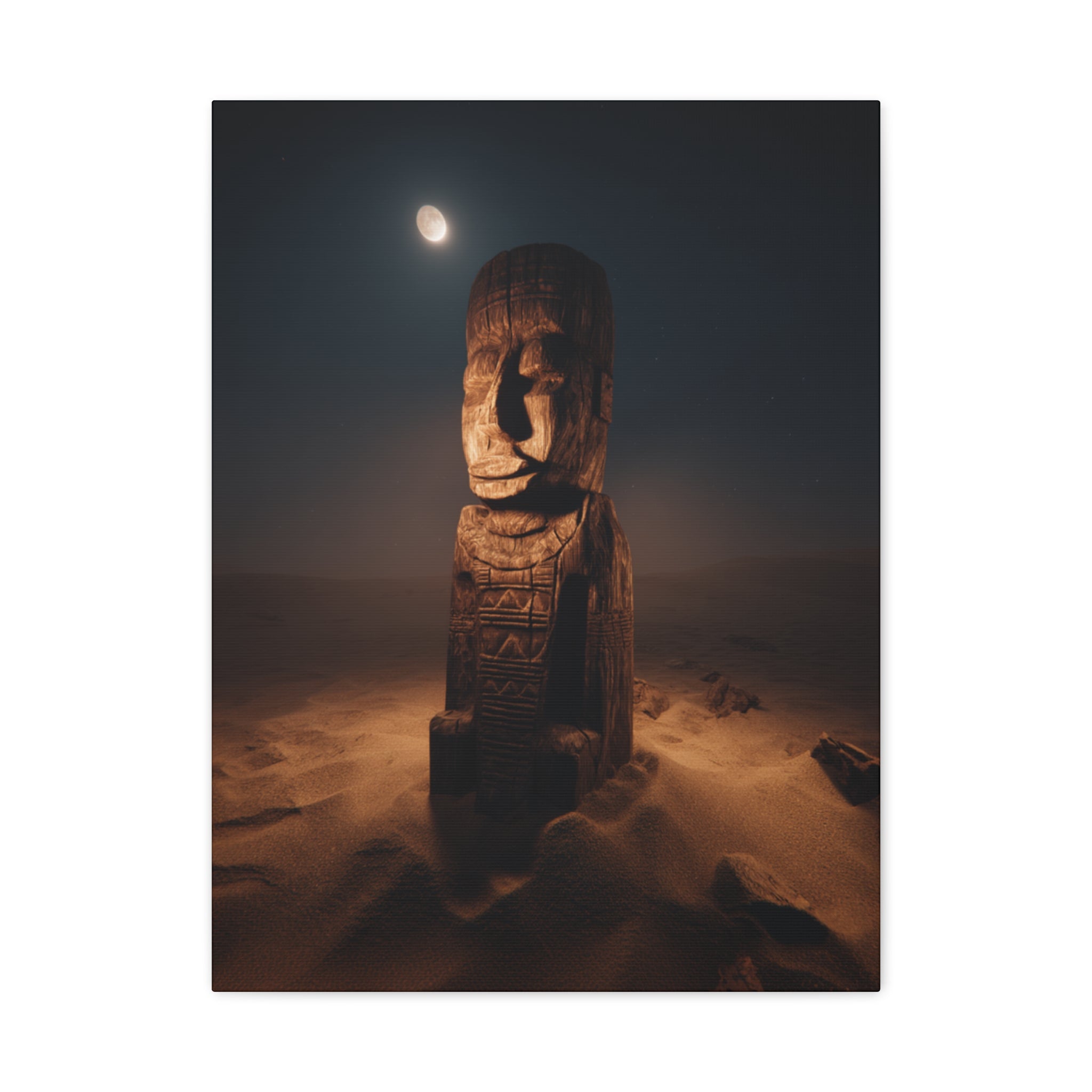 Moonlit Desert Totem Canvas Print