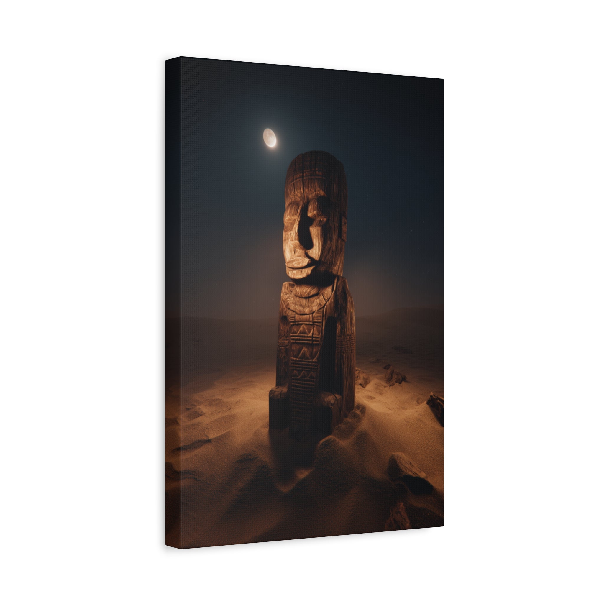 Moonlit Desert Totem Canvas Print