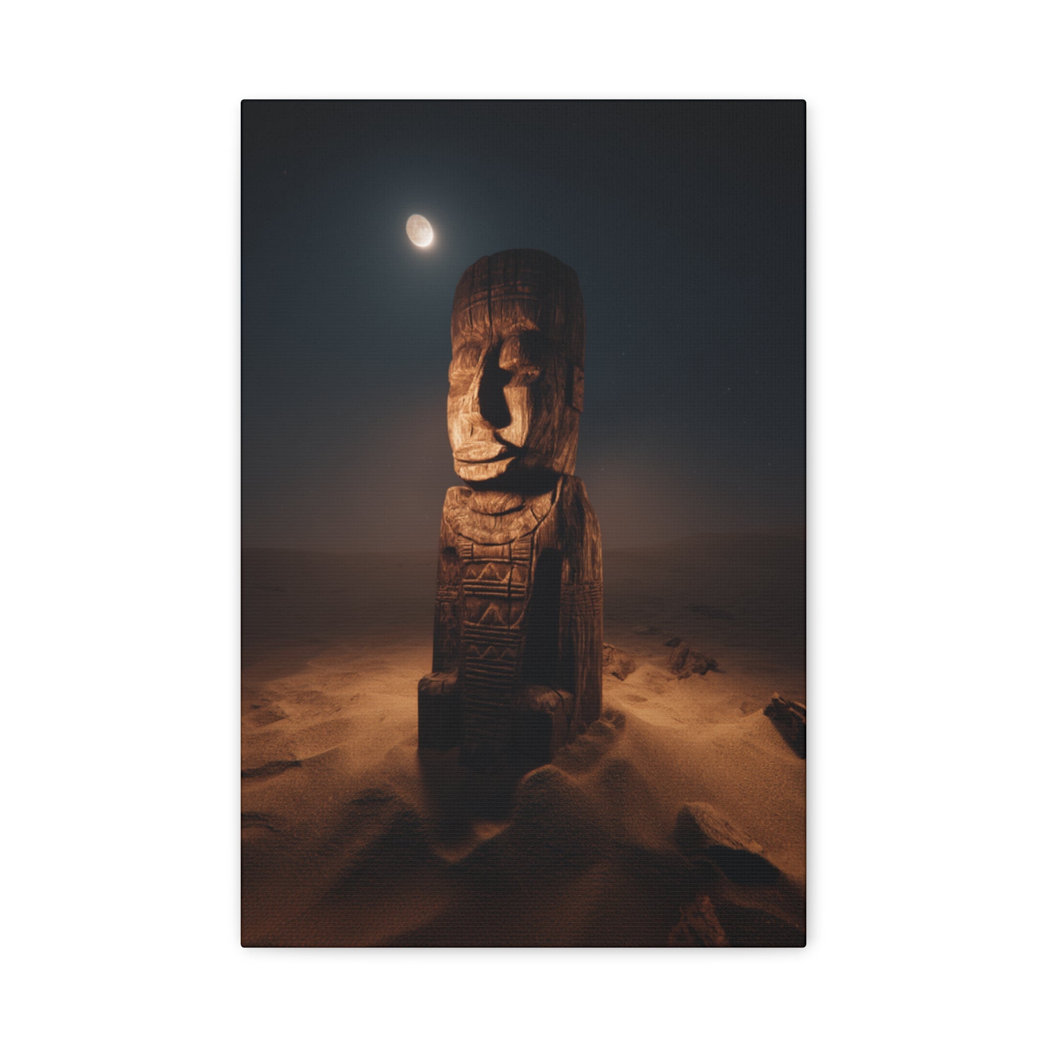 Moonlit Desert Totem Canvas Print