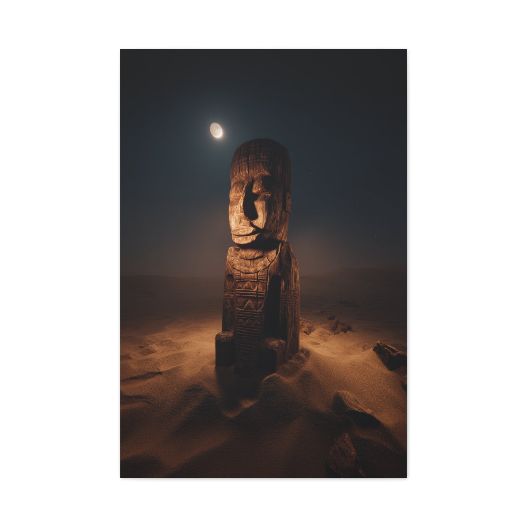 Moonlit Desert Totem Canvas Print