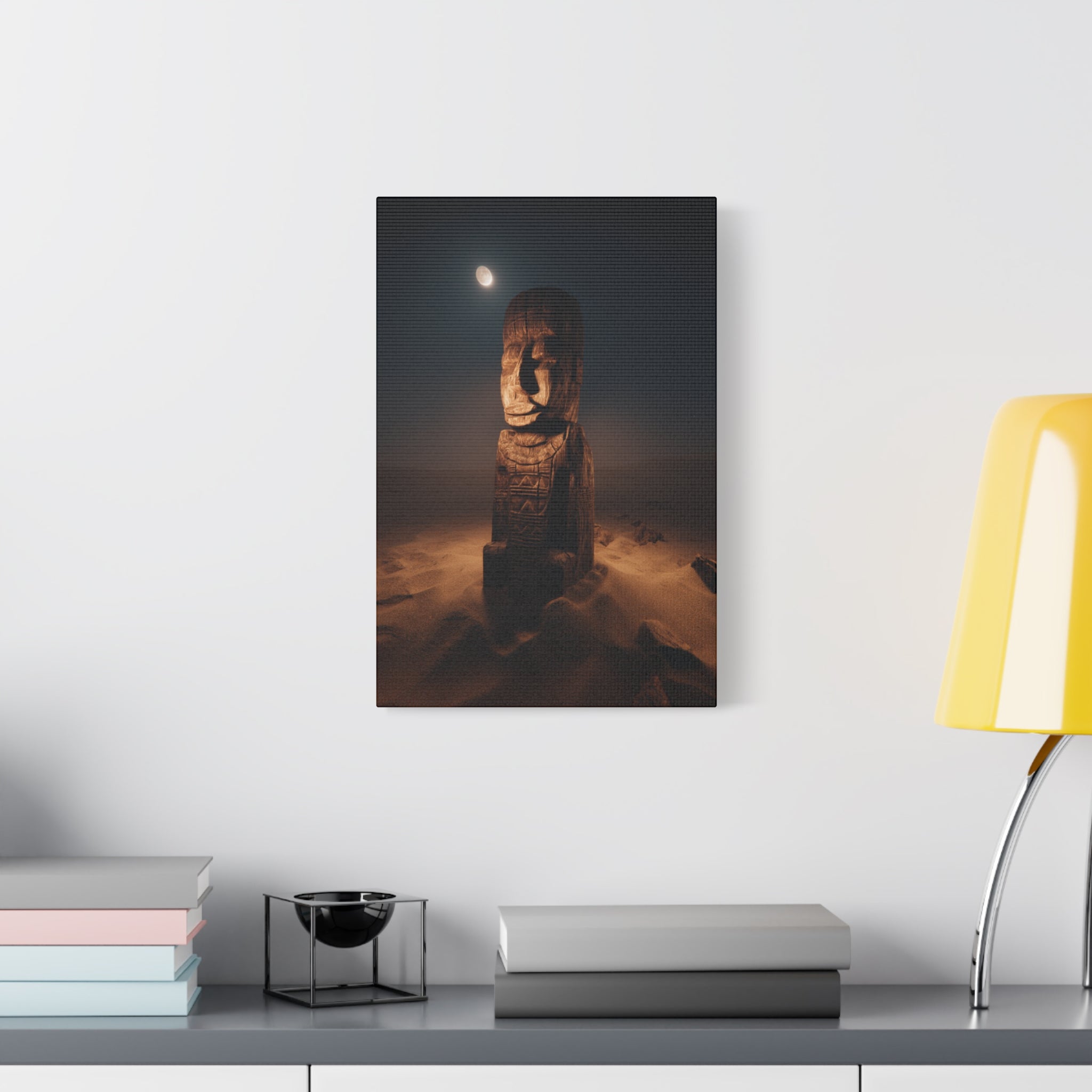 Moonlit Desert Totem Canvas Print