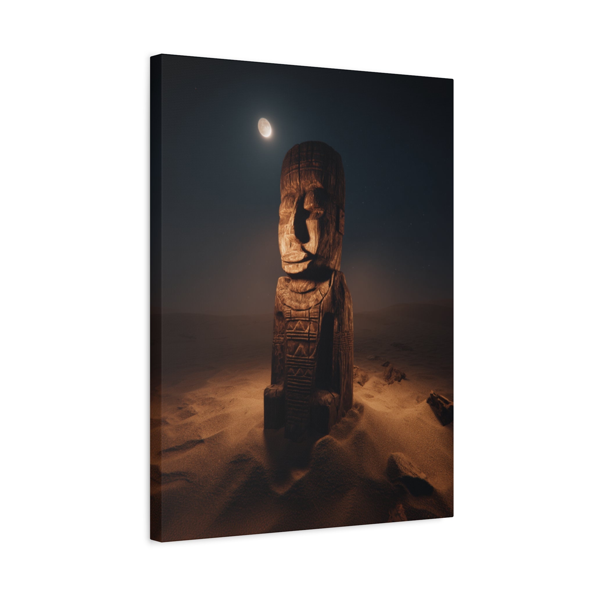 Moonlit Desert Totem Canvas Print
